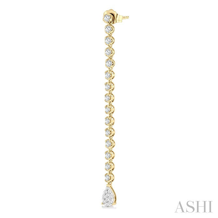Pear Shape Lovebright Diamond Long Earrings