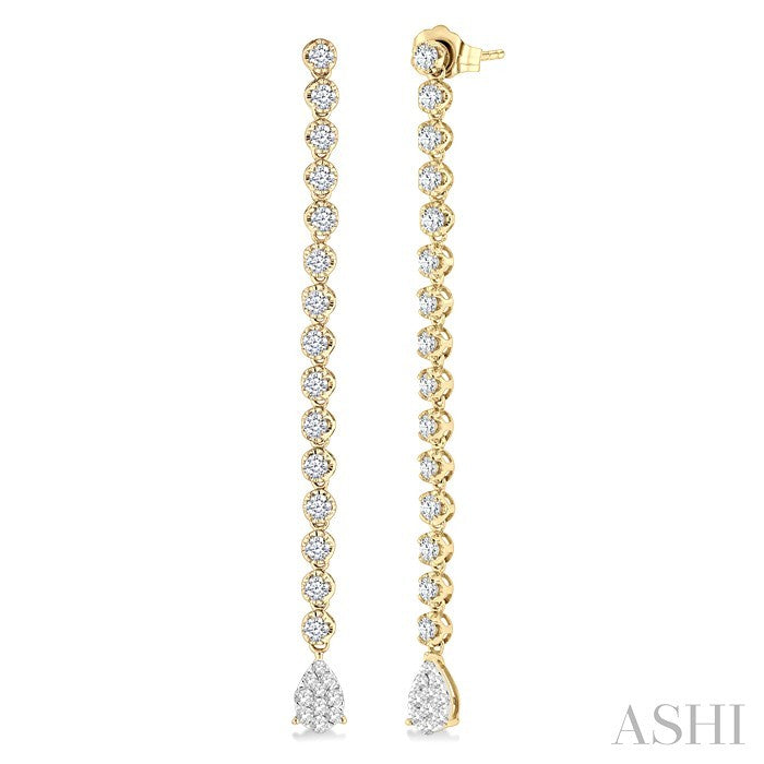 Pear Shape Lovebright Diamond Long Earrings