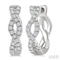 Swirl Petite Diamond Huggie Fashion Earrings