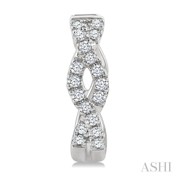 Swirl Petite Diamond Huggie Fashion Earrings