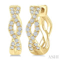Swirl Petite Diamond Huggie Fashion Earrings