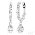 Pear Shape Fusion Petite Diamond Huggie Fashion Earrings