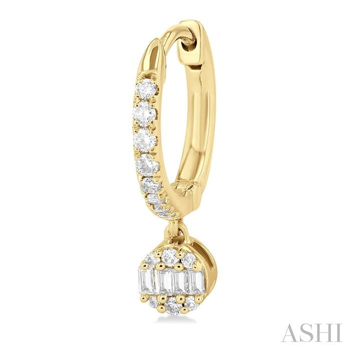 Round Shape Fusion Petite Diamond Huggie Fashion Earrings