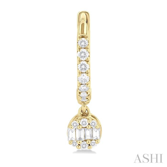 Round Shape Fusion Petite Diamond Huggie Fashion Earrings