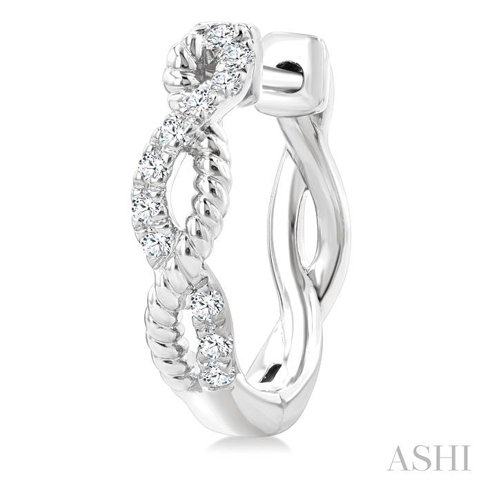 Twisted Petite Diamond Huggie Fashion Earrings