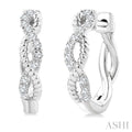 Twisted Petite Diamond Huggie Fashion Earrings