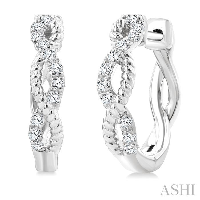 Twisted Petite Diamond Huggie Fashion Earrings