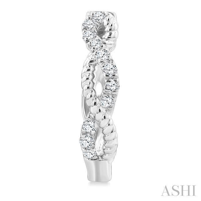 Twisted Petite Diamond Huggie Fashion Earrings