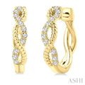 Twisted Petite Diamond Huggie Fashion Earrings