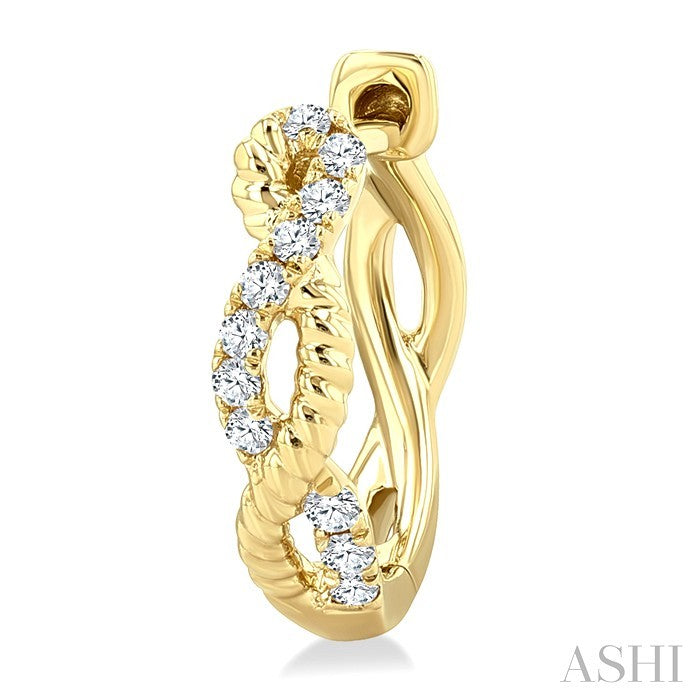 Twisted Petite Diamond Huggie Fashion Earrings