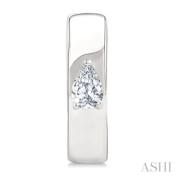 Pear Shape Petite Prong Diamond Huggie Earrings