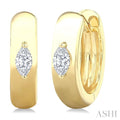 Marquise Shape Petite Prong Diamond Huggie Earrings