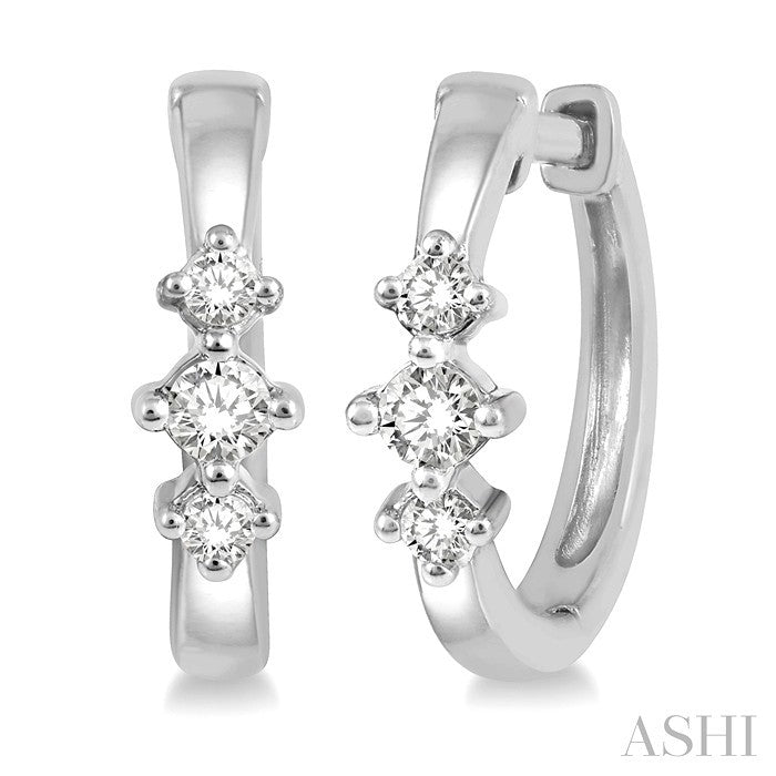 Past Present & Future Petite Diamond Huggie Fashion Earrings