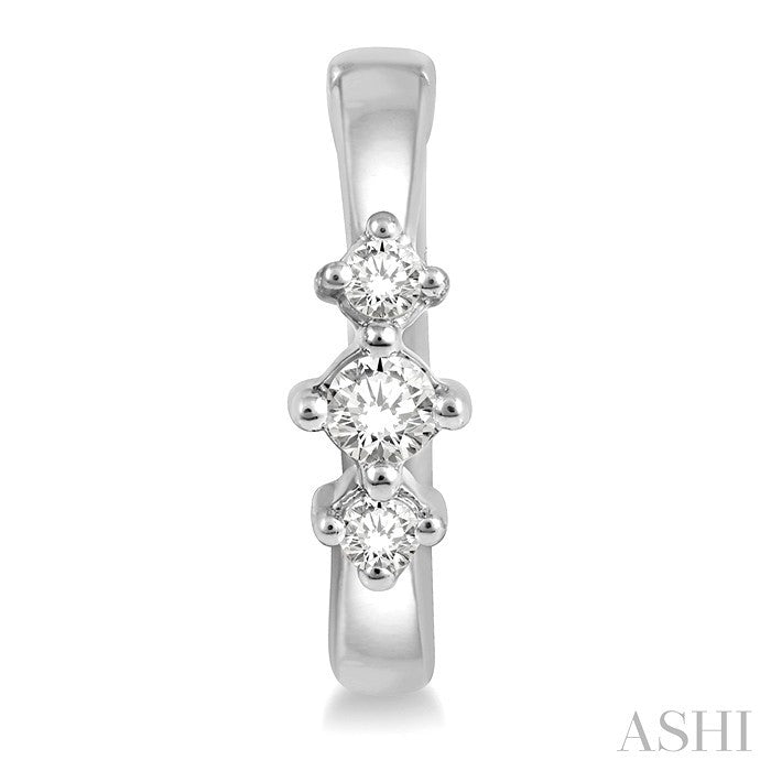 Past Present & Future Petite Diamond Huggie Fashion Earrings
