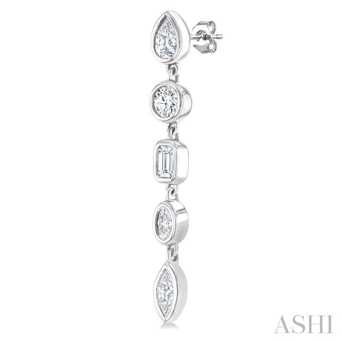 Mixed Shape Diamond Fashion Earrings