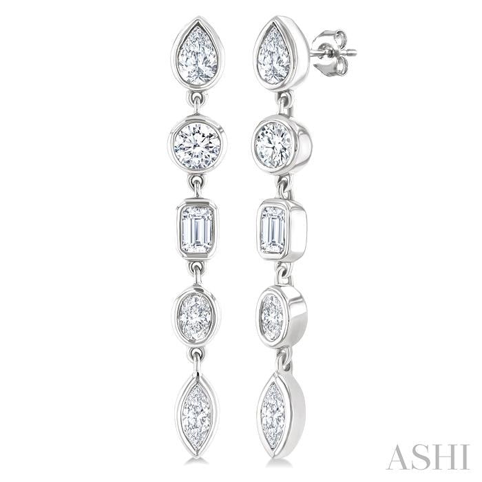 Mixed Shape Diamond Fashion Earrings