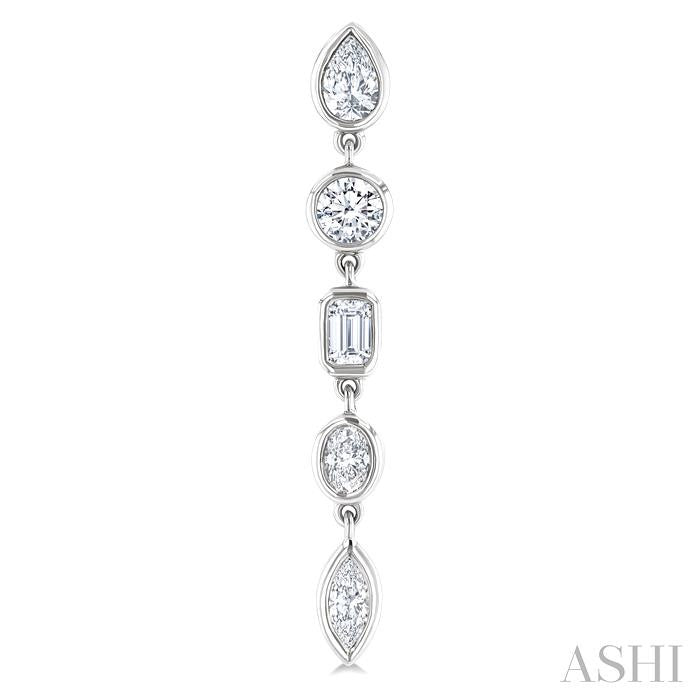 Mixed Shape Diamond Fashion Earrings
