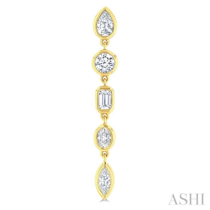 Mixed Shape Diamond Fashion Earrings