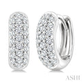 3 Row Diamond Huggie Fashion Earrings