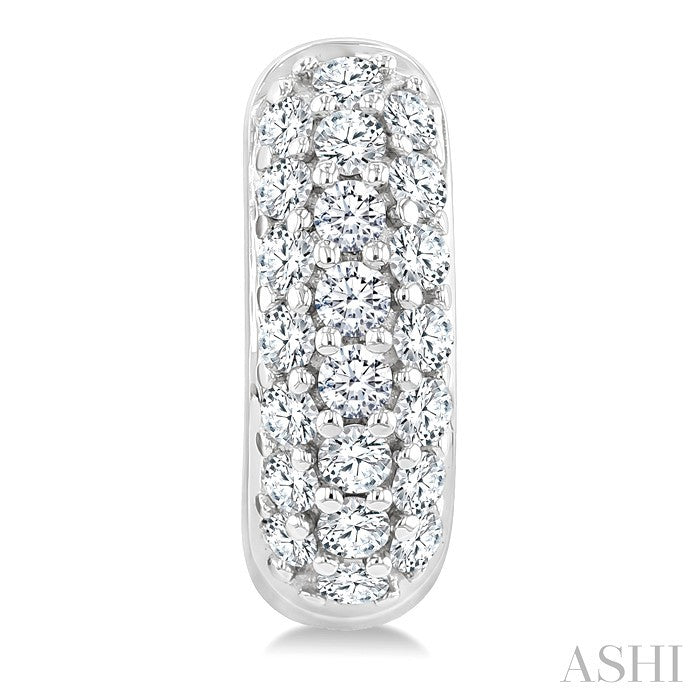 3 Row Diamond Huggie Fashion Earrings