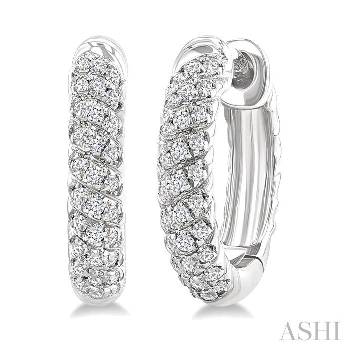 Twisted Petite Diamond Huggie Fashion Earrings