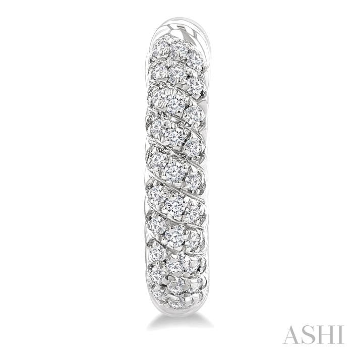 Twisted Petite Diamond Huggie Fashion Earrings