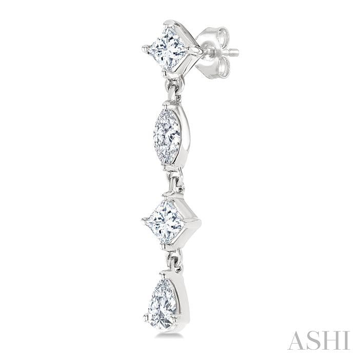 Mixed Shape Diamond Fashion Long Earrings