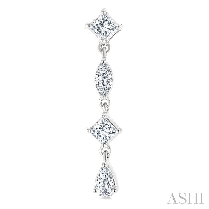 Mixed Shape Diamond Fashion Long Earrings