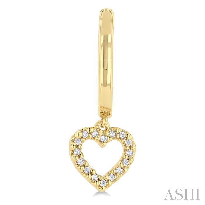 Heart Shape Petite Diamond Fashion Huggie Earrings