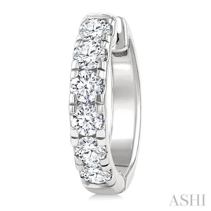 Round Shape Diamond Hoop Earrings
