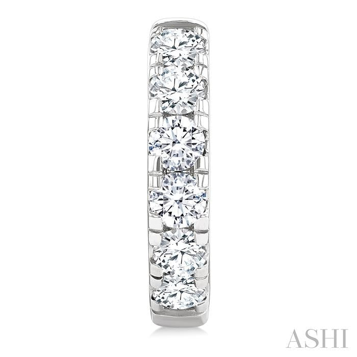 Round Shape Diamond Hoop Earrings