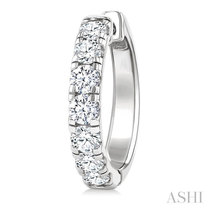 Round Shape Diamond Hoop Earrings
