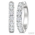 Round Shape Diamond Hoop Earrings