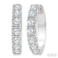 Round Shape Diamond Hoop Earrings