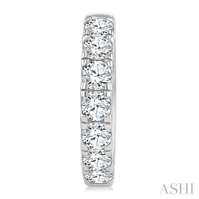 Round Shape Diamond Hoop Earrings