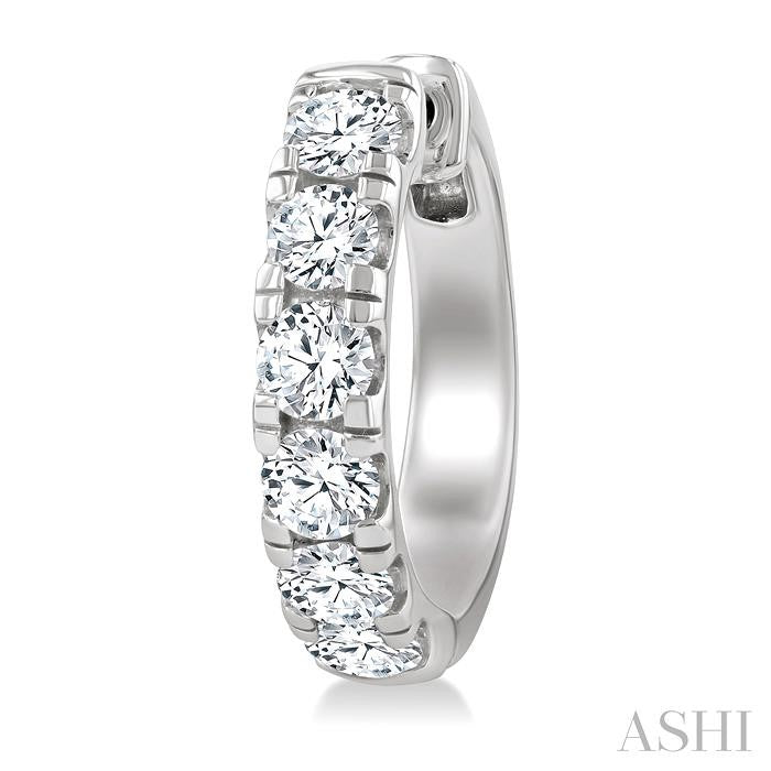 Round Shape Diamond Hoop Earrings