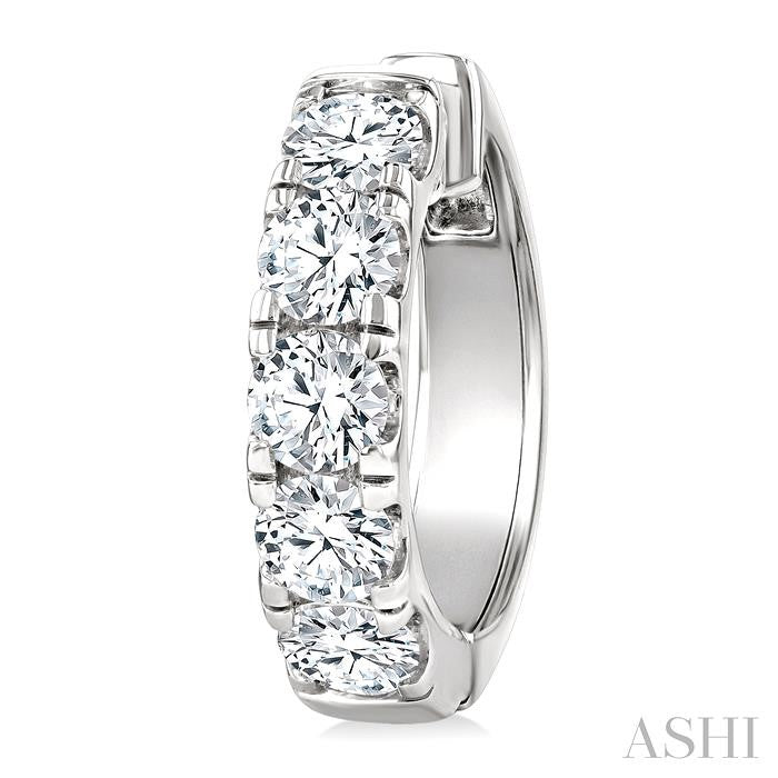 Round Shape Diamond Hoop Earrings