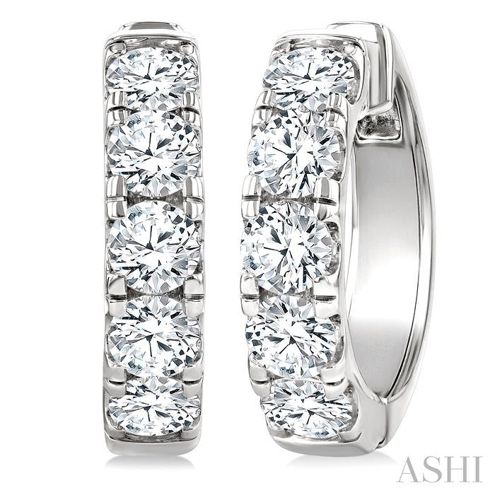 Round Shape Diamond Hoop Earrings