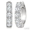 Round Shape Diamond Hoop Earrings