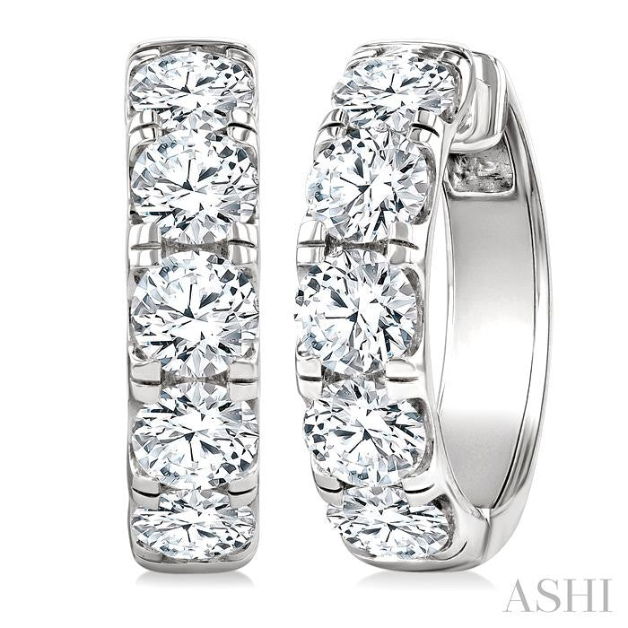 Round Shape Diamond Hoop Earrings