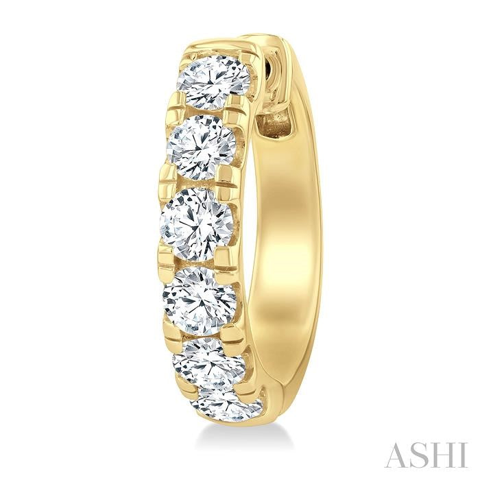 Round Shape Diamond Hoop Earrings