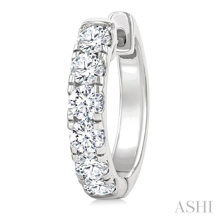 Round Shape Diamond Hoop Earrings