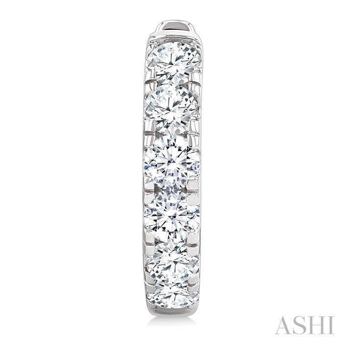 Round Shape Diamond Hoop Earrings