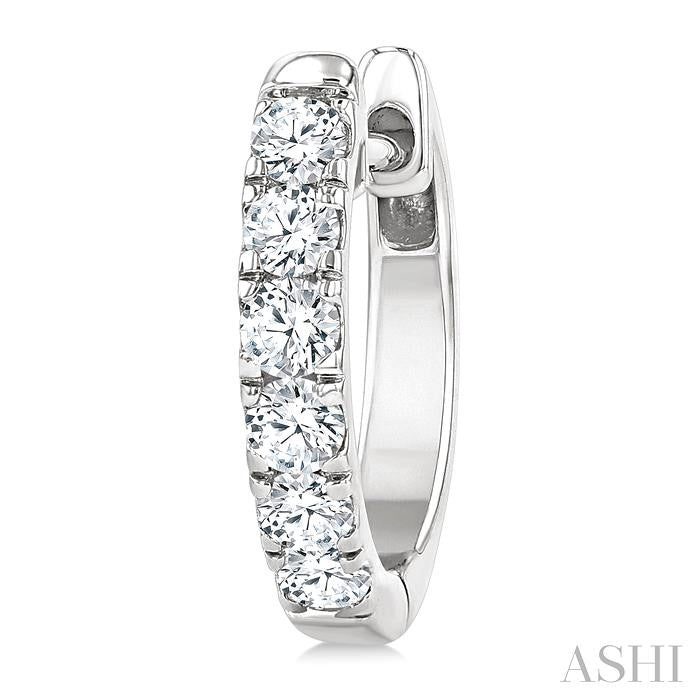 Round Shape Diamond Hoop Earrings