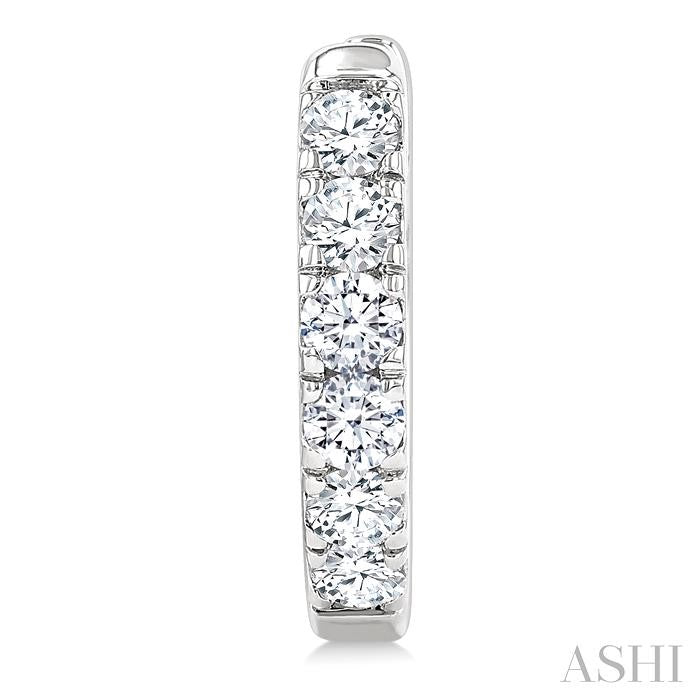 Round Shape Diamond Hoop Earrings