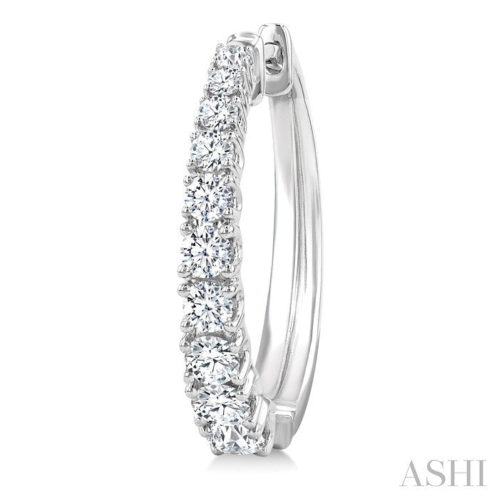 Graduated Diamond Fashion Hoop Earrings