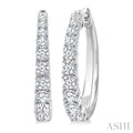 Graduated Diamond Fashion Hoop Earrings