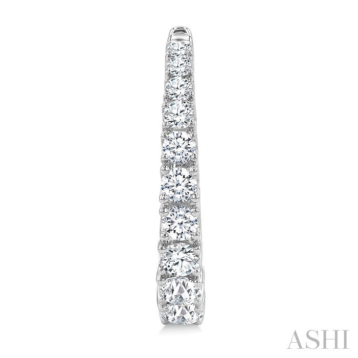 Graduated Diamond Fashion Hoop Earrings