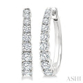 Graduated Diamond Fashion Hoop Earrings