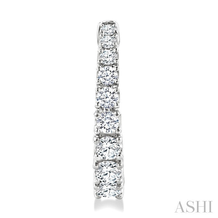 Graduated Diamond Fashion Hoop Earrings